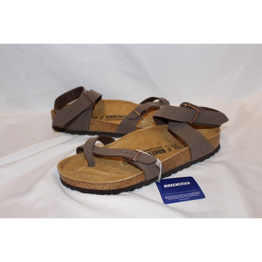 Birkenstock Yara Leather Ankle Strap Sandals Mocha NEW Reg Width - Picture 2 of 7